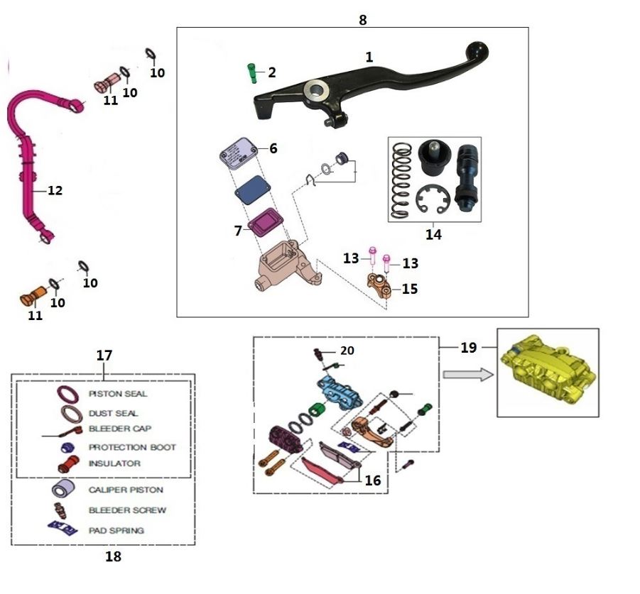 BAJAJ DISCOVER 125ST FREN HİDROLİK DEPO KELEPÇESİ  ÖN - 2
