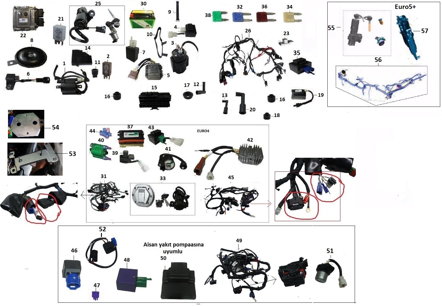 BAJAJ PULSAR RS200 UG ECU BAĞLANTI SACI İÇ