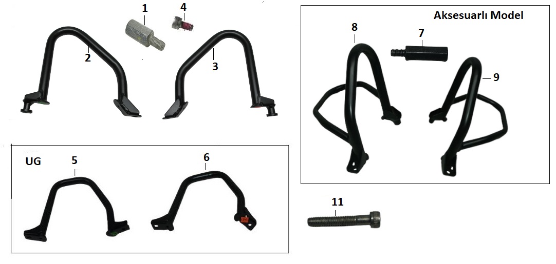 BAJAJ DOMİNAR 400 KORUMA DEMİR VİDASI - 2