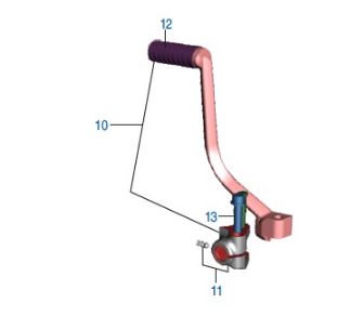 BAJAJ PULSAR NS150 MARŞ PEDALI  KOMPLE - 2