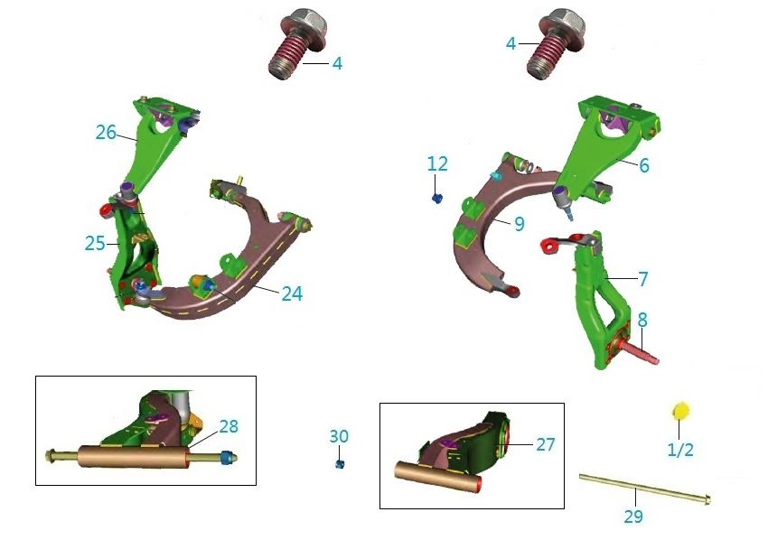 BAJAJ QUTE SALINCAK ARKA SAĞ KOMPLE
