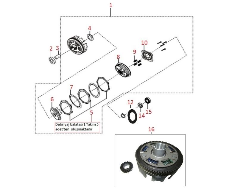 BAJAJ BOXER DEBRİYAJ BASKI SOMUNU - 2
