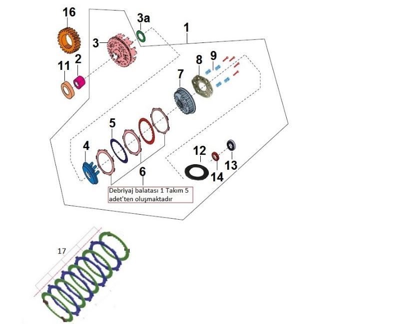 BAJAJ DISCOVER 150S DEBRİYAJ BASKI SOMUNU - 2