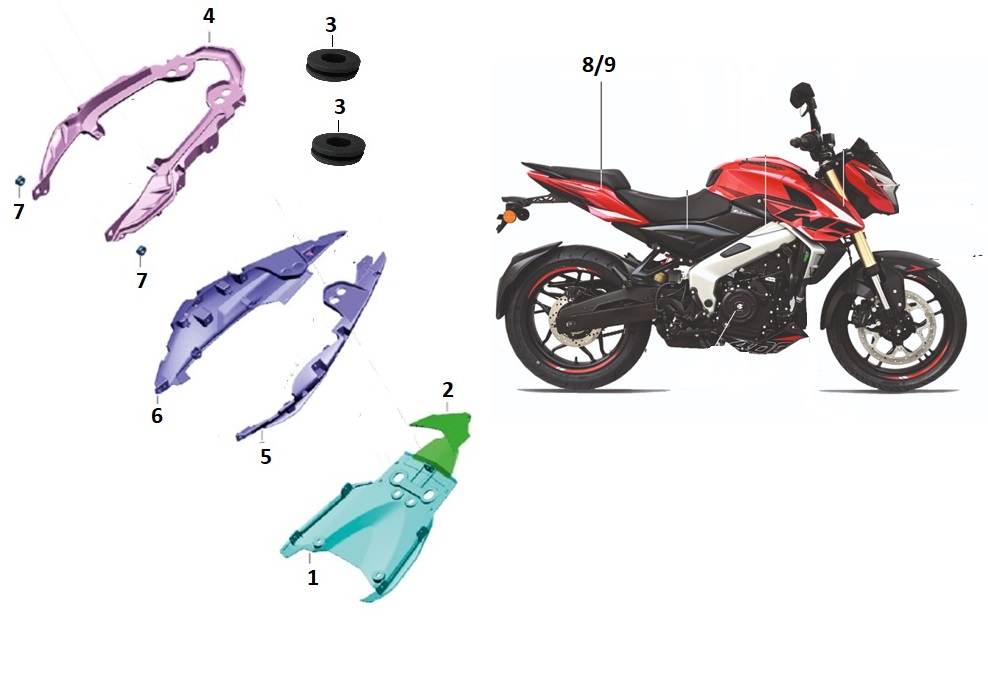BAJAJ PULSAR NS 400 SELE ALTI PANEL İÇ
