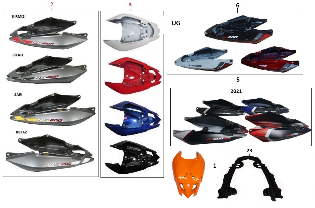 BAJAJ PULSAR NS200 SELE ALTI PANEL  (EXCLUSİVE modeller için)