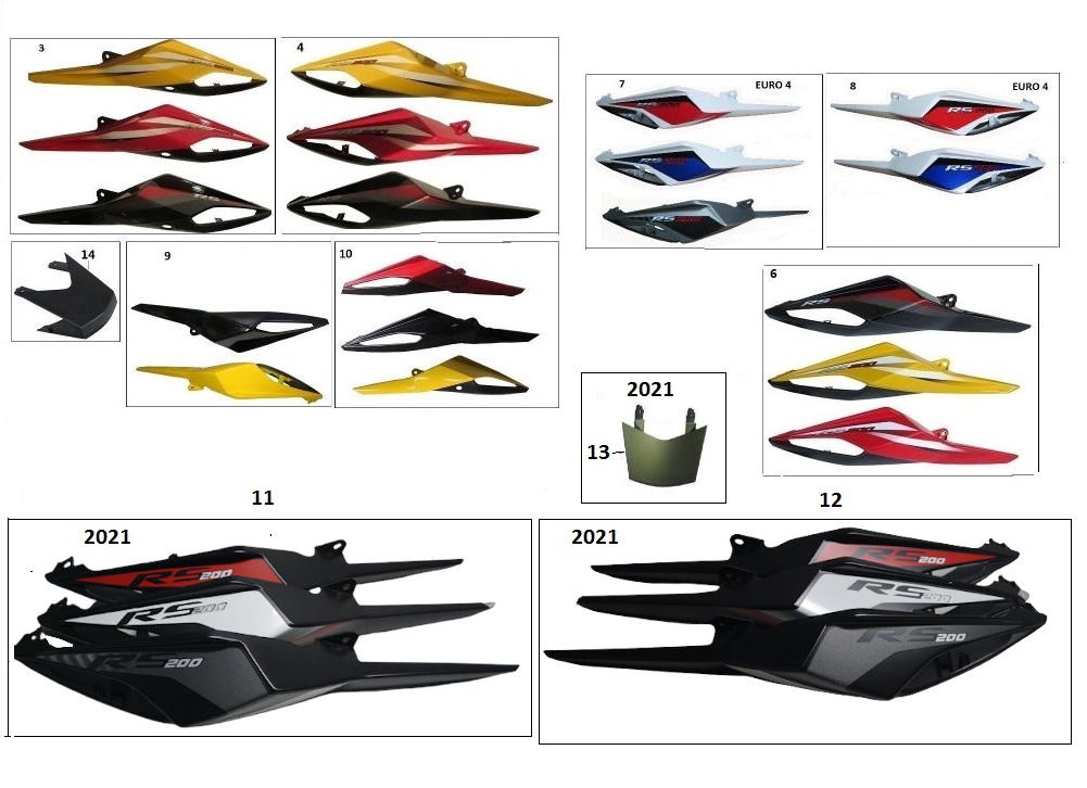 BAJAJ PULSAR RS200 SELE ALTI PANEL SOL TİP B