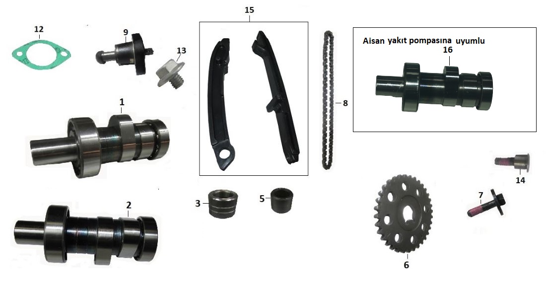 BAJAJ PULSAR RS200 UG EKSANTRİK MİL BURCU  (15.2 mm) - 2