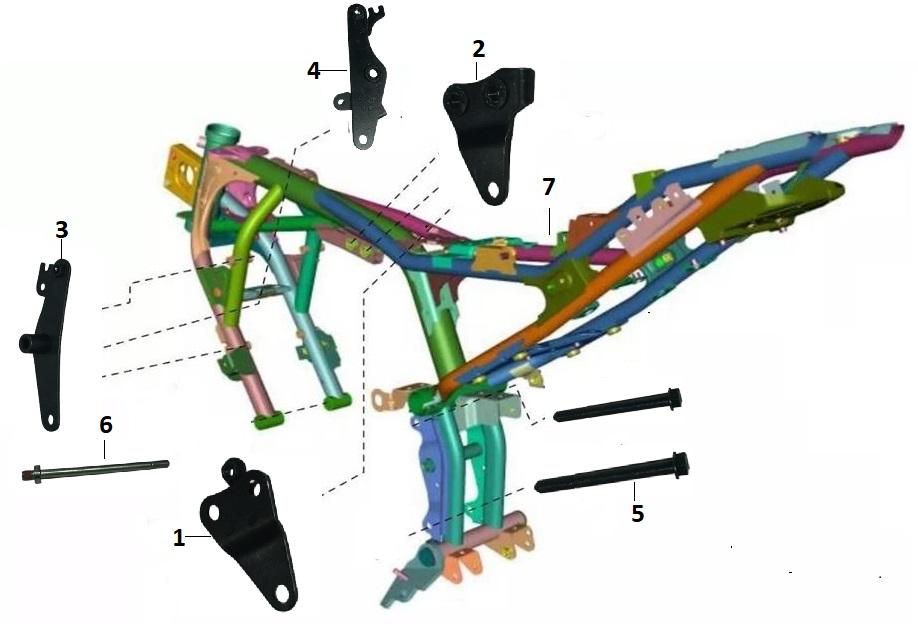 BAJAJ PULSAR F 250 MOTOR BAĞLANTI SACI ÖN SAĞ - 2