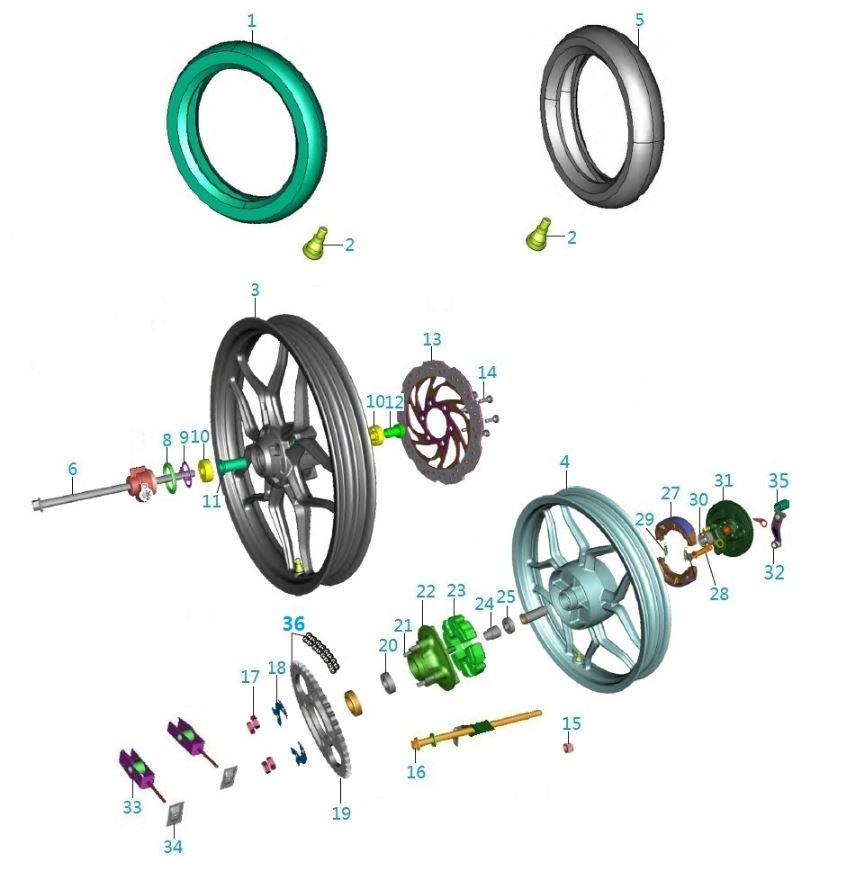 BAJAJ PULSAR AS150 ZİNCİR SABİTLEYİCİ ARKA - 2