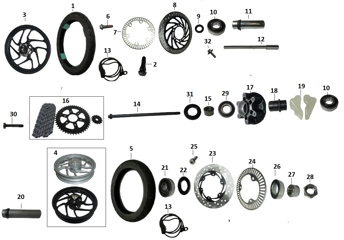 BAJAJ DOMİNAR D 250 JANT ARA MESAFE BURCU ARKA İÇ - 2