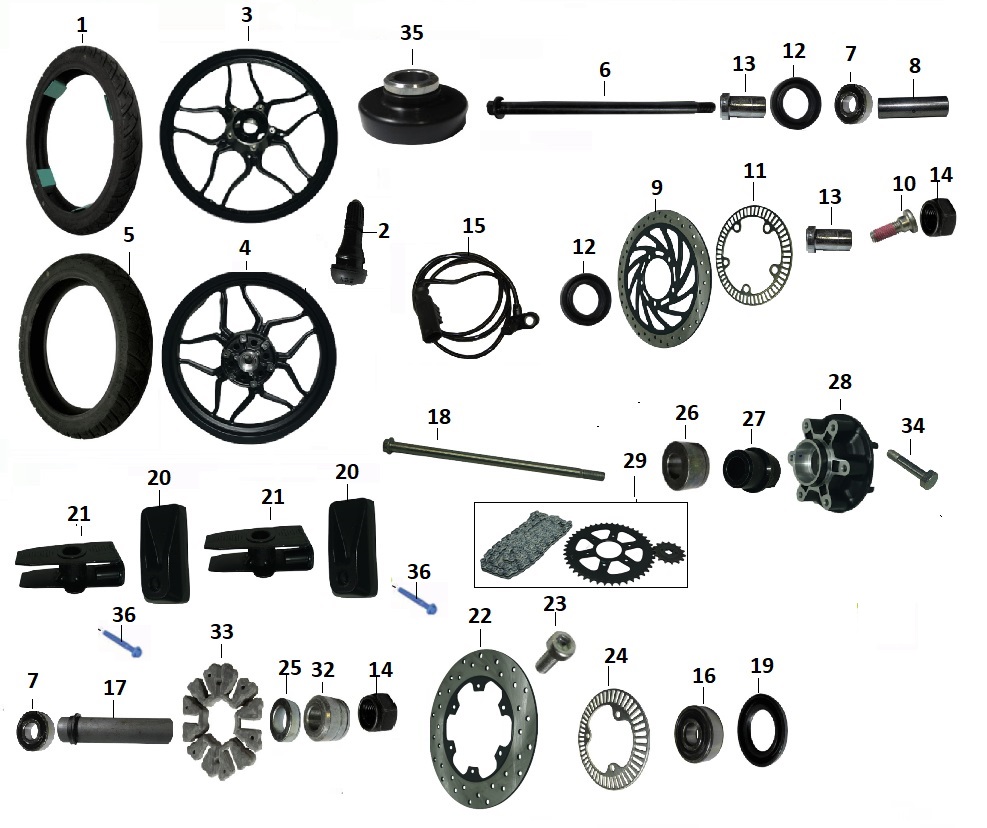 BAJAJ PULSAR F 250 ZİNCİR DİŞLİ ARKA (SET) - 2