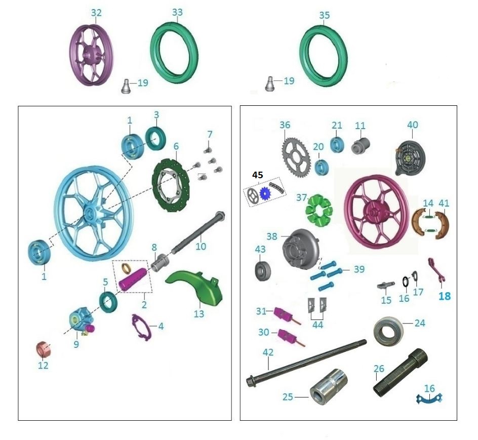 BAJAJ DISCOVER 150S ZİNCİR DİŞLİ ARKA (SET) 120 BAK.43T,15T - 2