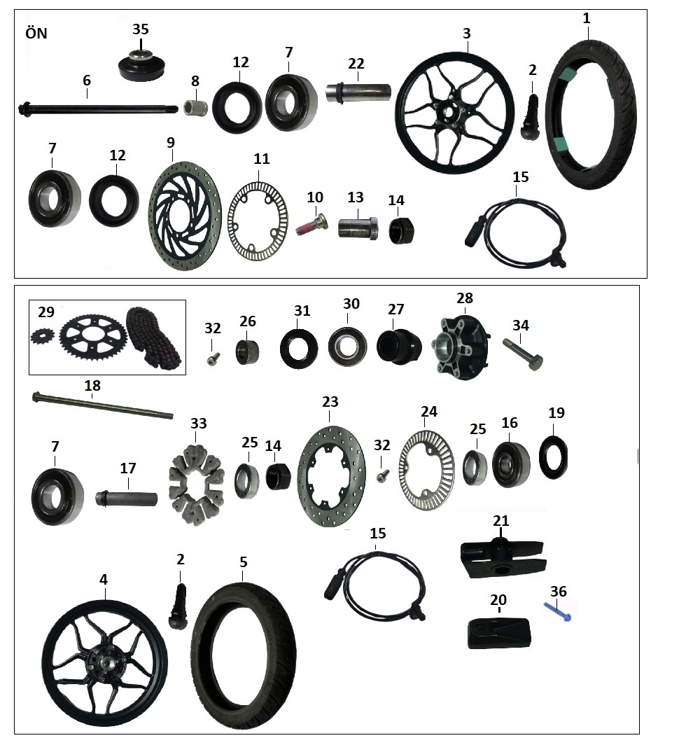 BAJAJ PULSAR N 160 UG ZİNCİR DİŞLİ ARKA (SET) - 2
