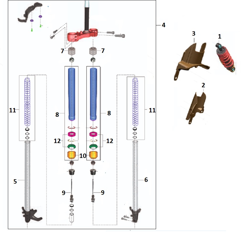 BAJAJ PULSAR NS 400 ÇATAL ÖN KOMPLE