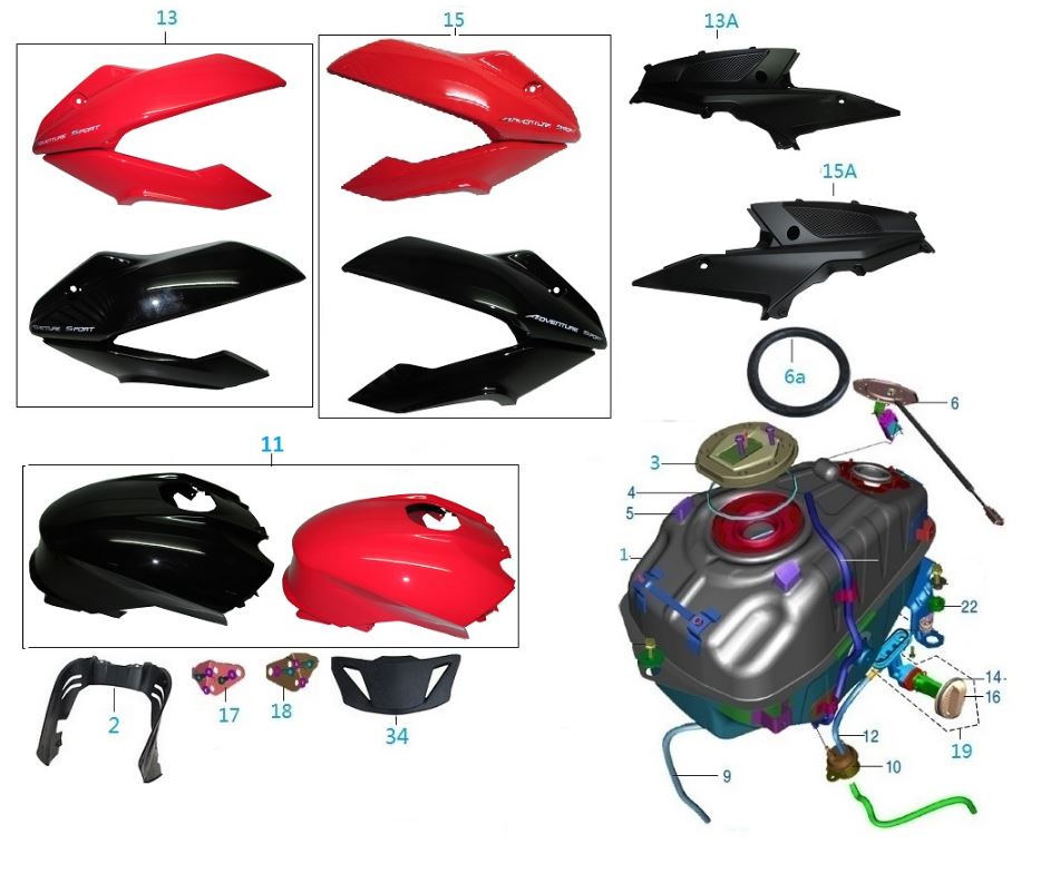 BAJAJ PULSAR AS150 YAKIT DEPO MUHAFAZA PLASTİĞİ ÜST