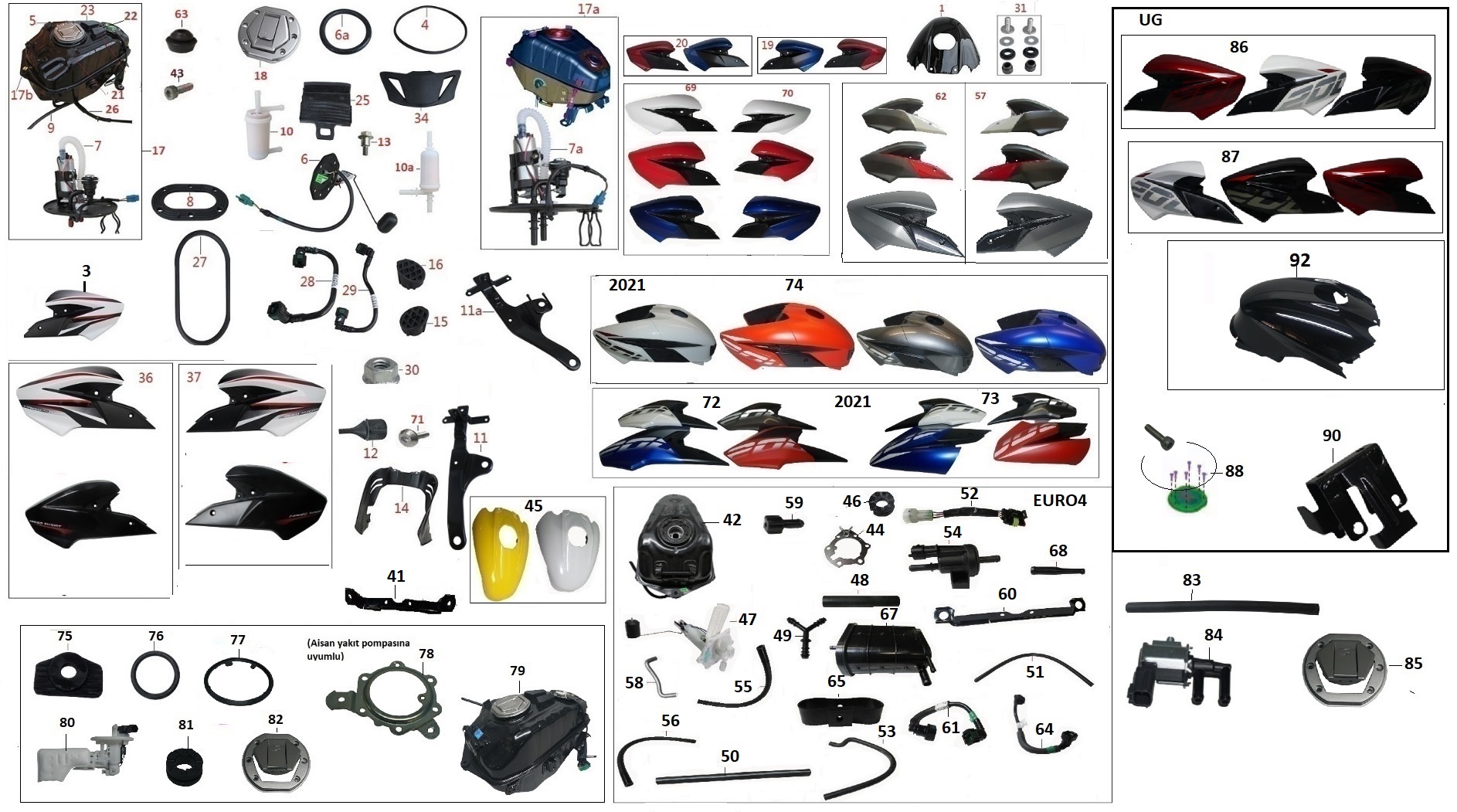BAJAJ PULSAR NS200 UG YAKIT DEPO DEKORATİF KAPAK BAĞLANTI PLASTİĞİ - 2