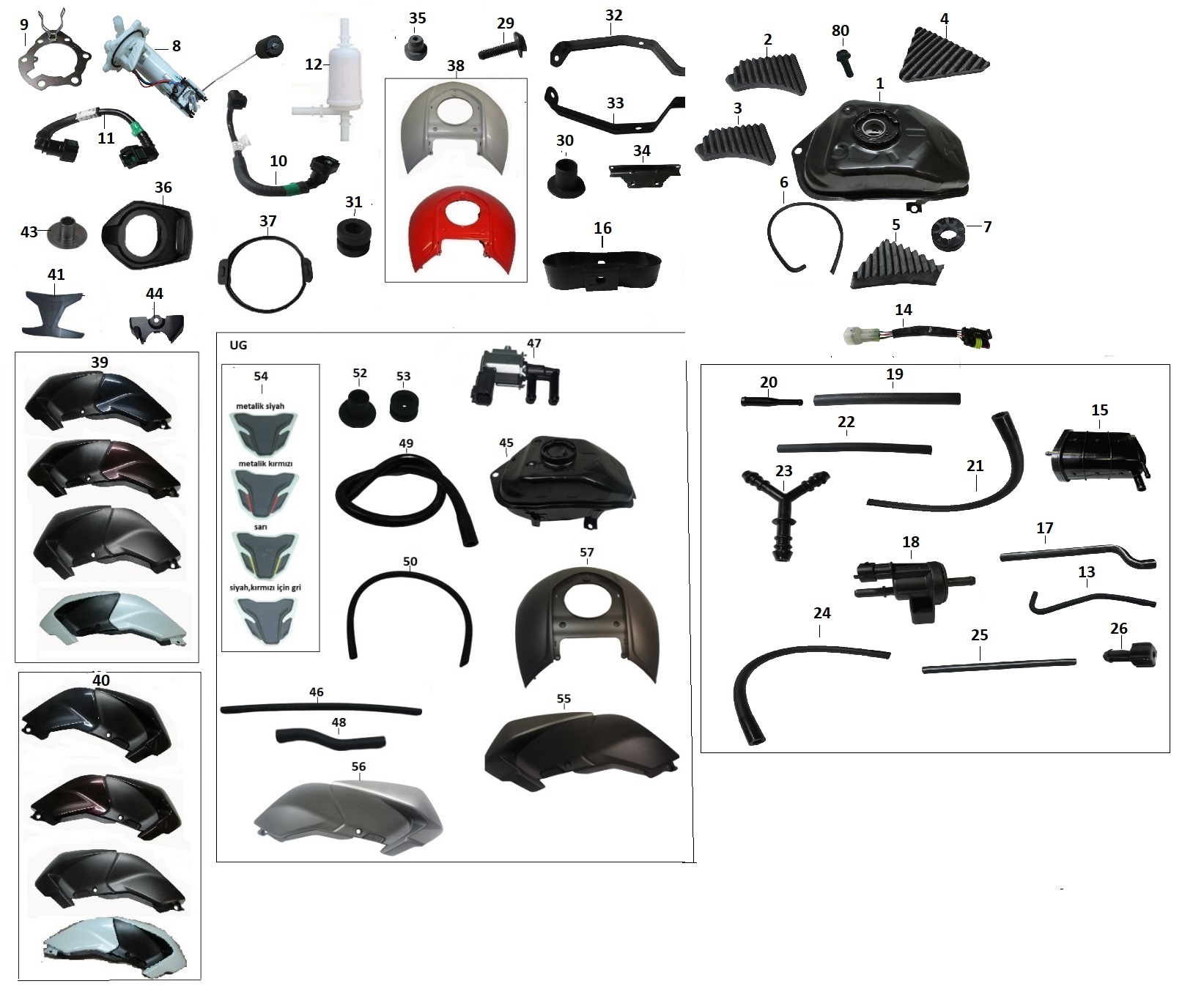 BAJAJ DOMİNAR 400 UG YAKIT DEPO MUHAFAZA PLASTİĞİ  BAĞLANTI SACI  EURO - 2