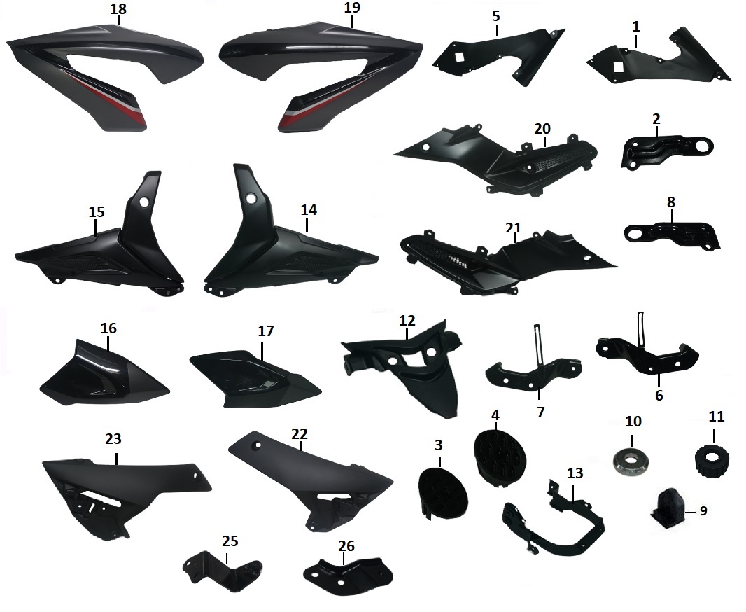 BAJAJ PULSAR F 250 YAN KAPAK SACI SAĞ - 2