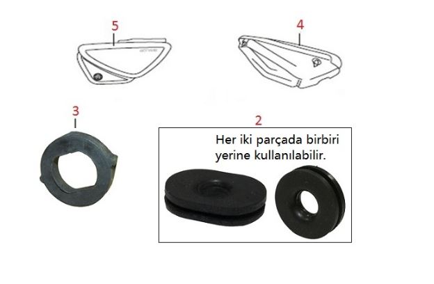 BAJAJ BOXER YAN PANEL LASTİĞİ  (OVAL) - 2