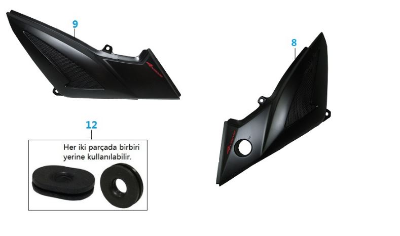 BAJAJ PULSAR NS150 YAN PANEL LASTİĞİ  (OVAL) - 2