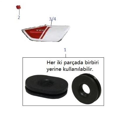 BAJAJ V15 YAN PANEL LASTİĞİ  (TIRNAKLI) - 2