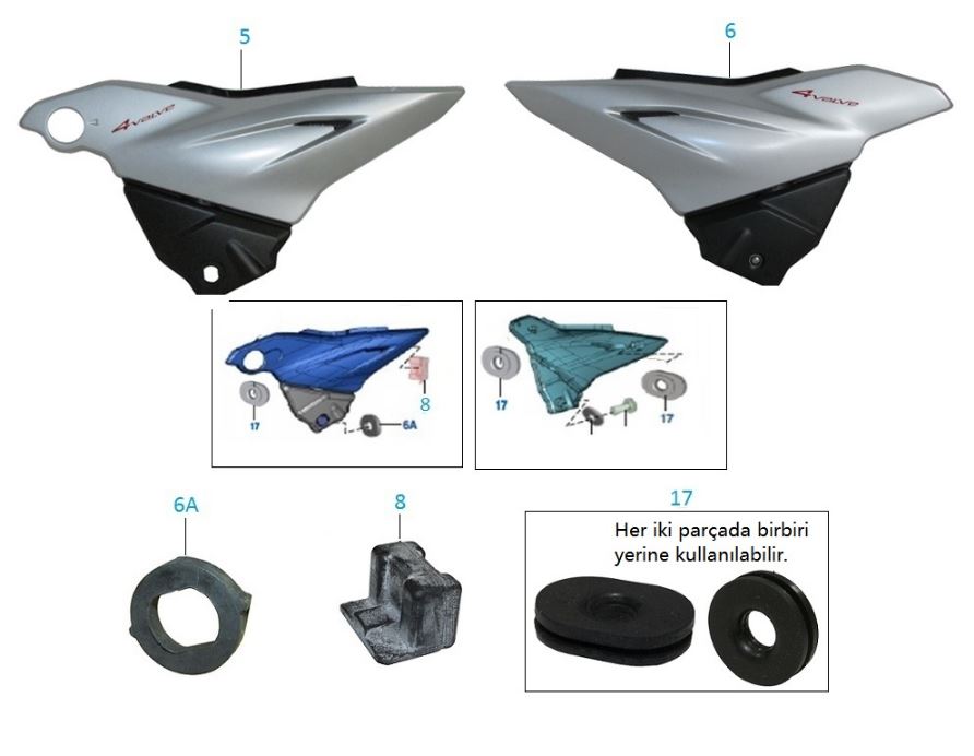 BAJAJ DISCOVER 125ST YAN PANEL KİLİT LASTİĞİ