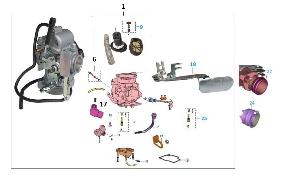 BAJAJ PULSAR AS150 KARBÜRATÖR MEMESİ  KÜÇÜK