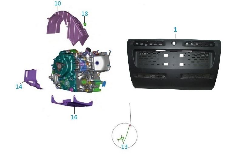 BAJAJ QUTE MOTOR KORUMA KAPAĞI  YAN