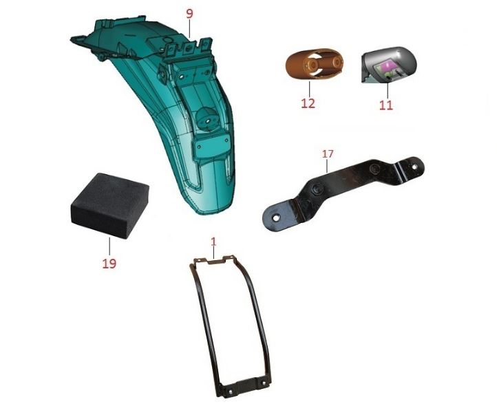 BAJAJ DISCOVER 125ST PLAKA LAMBA KAPAĞI ARKA