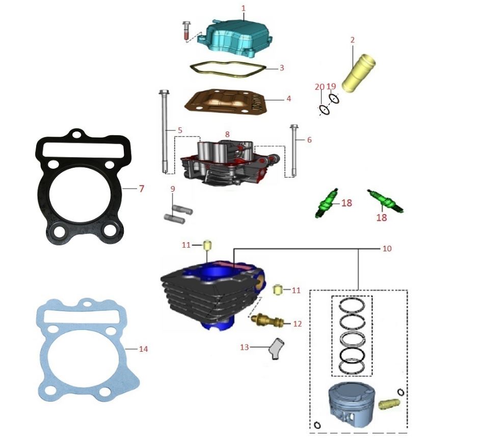 BAJAJ DISCOVER 125ST SİLİNDİR+PİSTON+SEGMAN TAKIMI