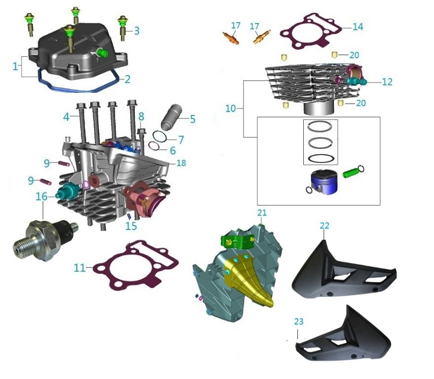 BAJAJ PULSAR AS150 SİLİNDİR+PİSTON+SEGMAN TAKIMI