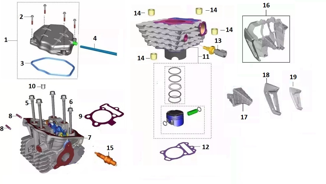 BAJAJ PULSAR NS 125 CBS SİLİNDİR+PİSTON+SEGMAN TAKIMI - 2