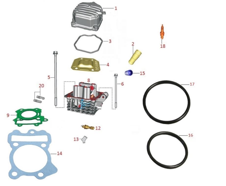BAJAJ DISCOVER 150F SİLİNDİR ÜST KAPAK CİVATASI M8 X 1.25 X 196L - 2
