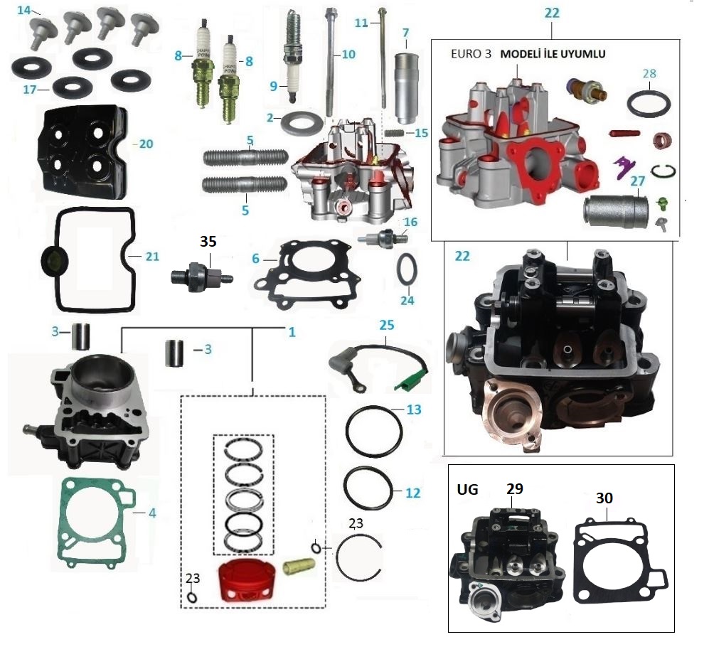 BAJAJ PULSAR NS200 UG SİLİNDİR SAPLAMASI  M10x1,25 L157MM - 2