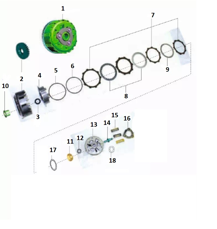 BAJAJ PULSAR NS 400 DEBRİYAJ DİŞLİ VE TASI - 2