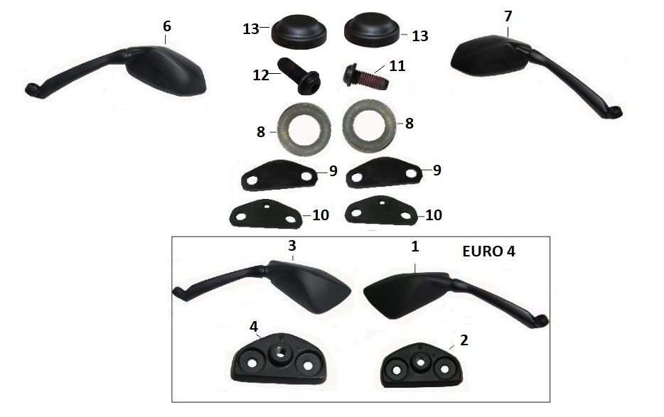 BAJAJ PULSAR RS200 UG AYNA BAĞLANTI CİVATASI SAĞ M8x20x1.25-R - 2