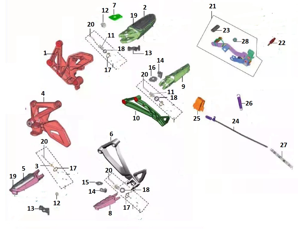 BAJAJ PULSAR NS 125 CBS BASAMAK ARKA SAĞ