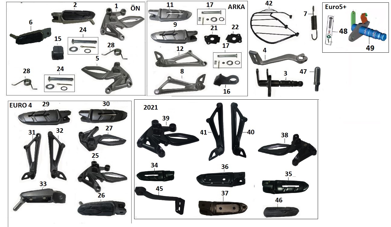 BAJAJ PULSAR RS200 BASAMAK DEMİRİ ÖN SOL - 2