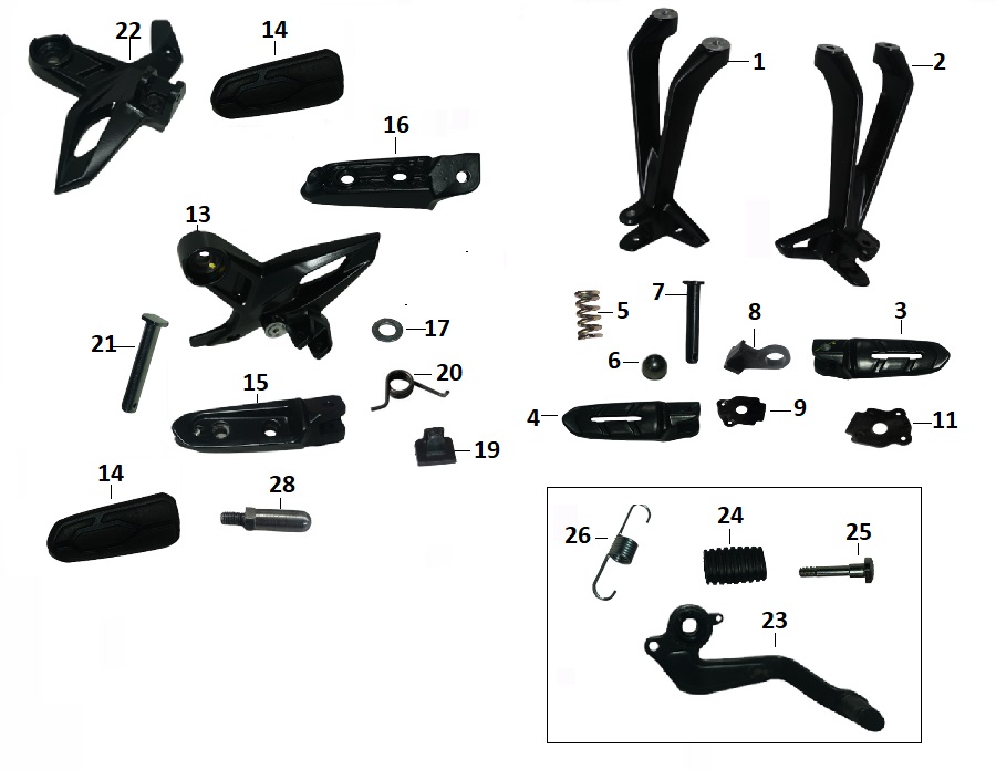 BAJAJ PULSAR F 250 BASAMAK DEMİRİ ARKA SOL
