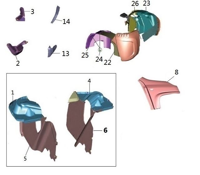 BAJAJ QUTE ÇAMURLUK ARKA SOL ÖN PARÇA
