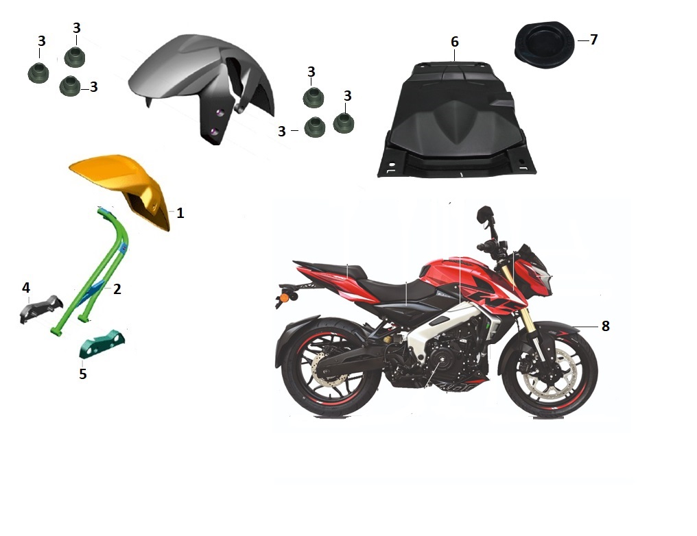 BAJAJ PULSAR NS 400 ÇAMURLUK TUTUCU DEMİR KAPAĞI İÇ