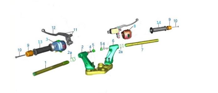 BAJAJ PULSAR N 250 DİREKSİYON BORUSU KELEPÇE ÜST - 2