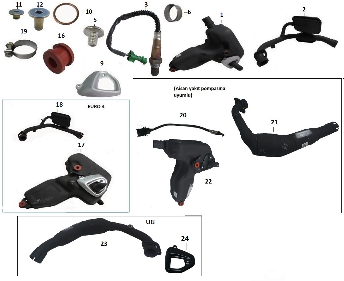 BAJAJ PULSAR NS200 UG EGZOZ SUSTURUCU  (Aisan yakıt pompasına uyumlu) - 2