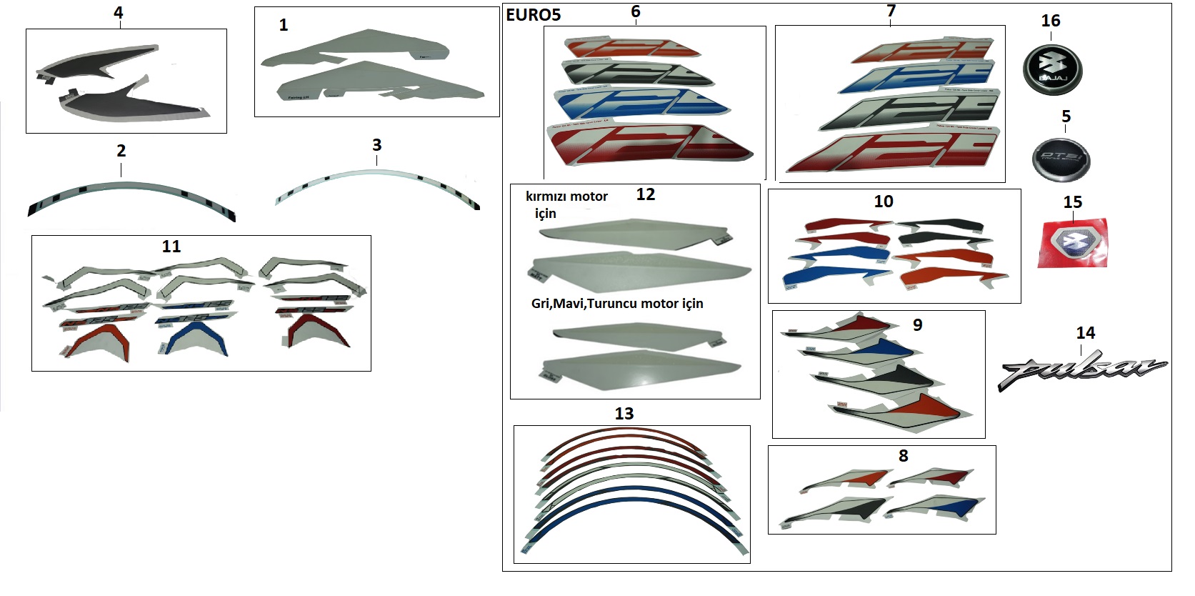 BAJAJ PULSAR NS125 ABS DEKORATİF KAPAK ETİKETİ SOL ALT