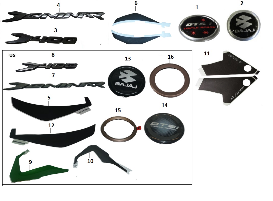 BAJAJ DOMİNAR 400 UG ŞANZUMAN KAPAĞI SOL LOGOSU - 2