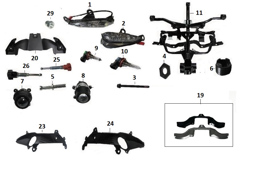 BAJAJ PULSAR RS200 FAR BAĞLANTI BURCU  PLASTİĞİ - 2