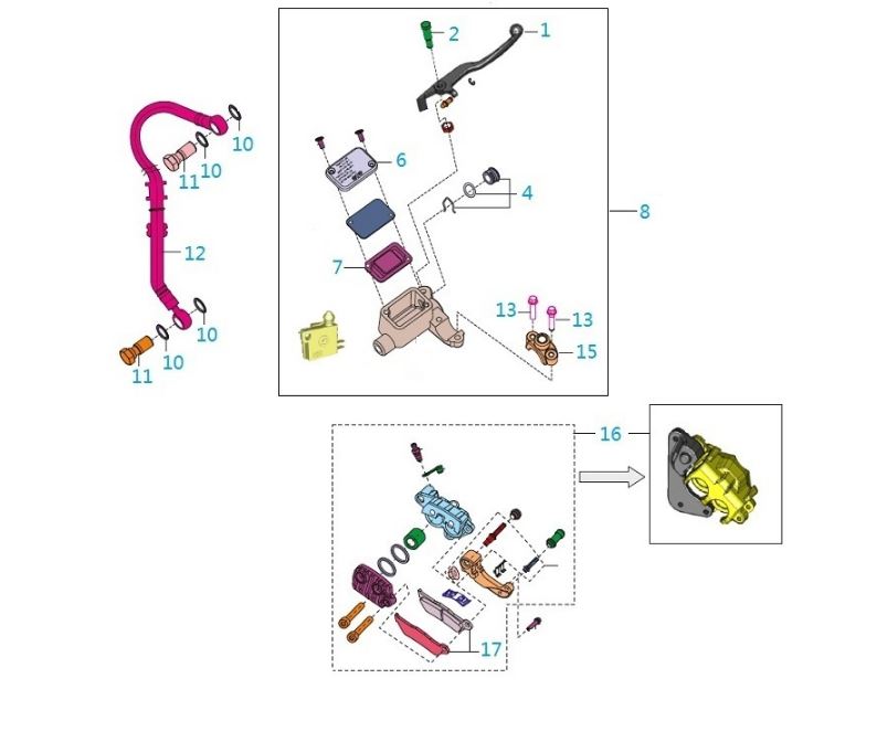 BAJAJ PULSAR NS150 FREN HİDROLİK KELEPÇE CİVATASI - 2