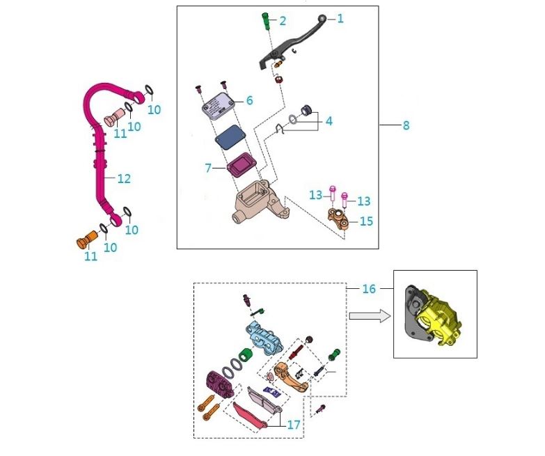 BAJAJ PULSAR AS150 FREN KOLU ÖN (UZUN) - 2