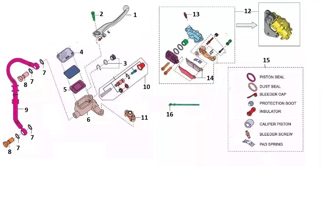 BAJAJ PULSAR NS 125 CBS FREN HİDROLİK PİSTONU