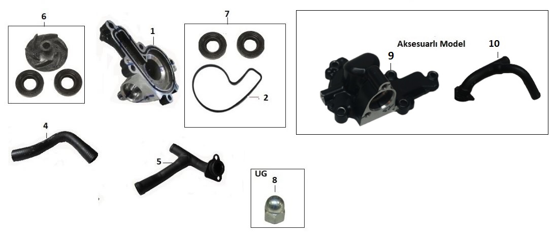BAJAJ DOMİNAR 400 UG SU POMPA ROTORU  SET - 2
